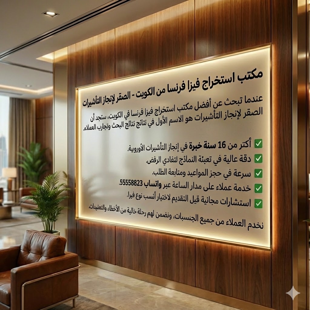 مكتب استخراج فيزا فرنسا من الكويت – متابعة احترافية وخدمات تأشيرات موثوقة